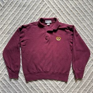 Burberry Long Sleeve Polo - Size Men’s Small - Burgundy - Vintage